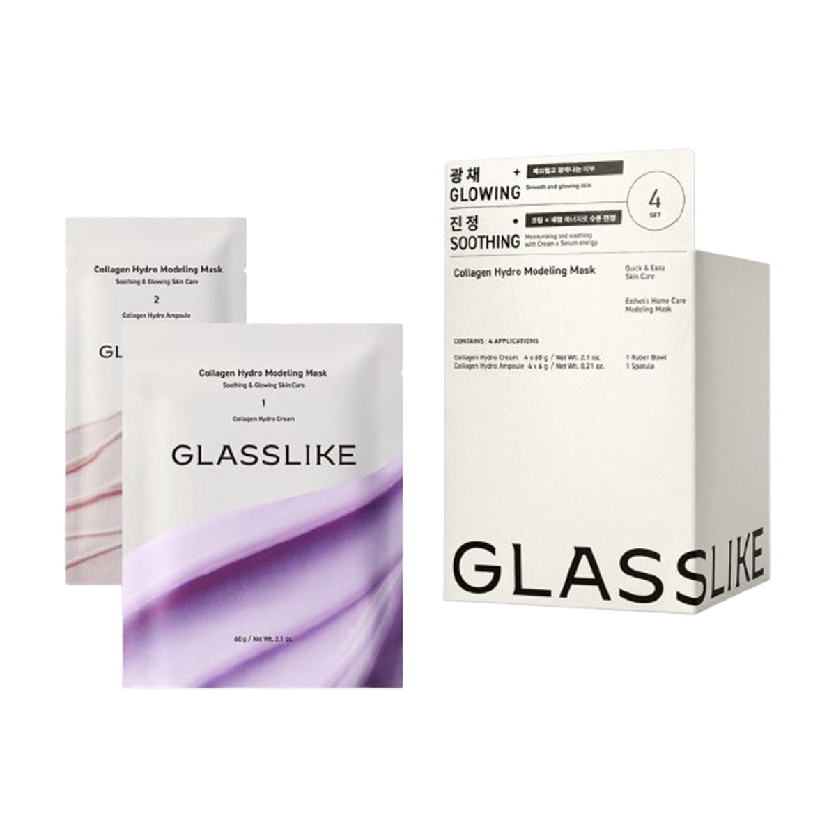 LG PraL Glasslike Collagen Hydro Modeling Mask 1 Box (4ea)