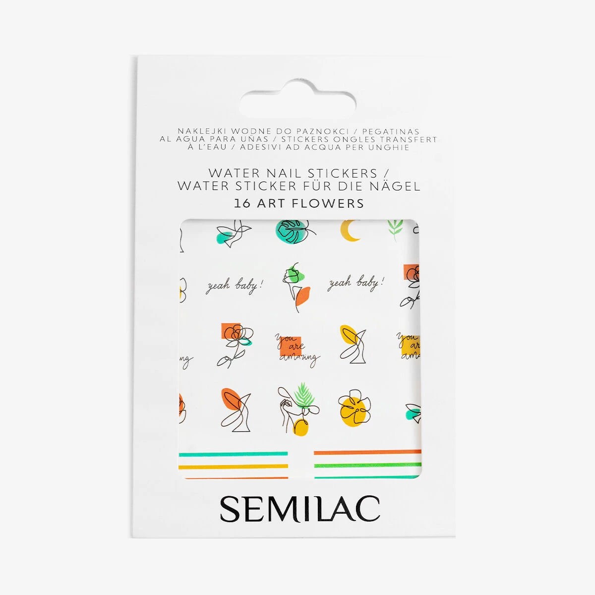 16 Semilac nail stickers Art Flower