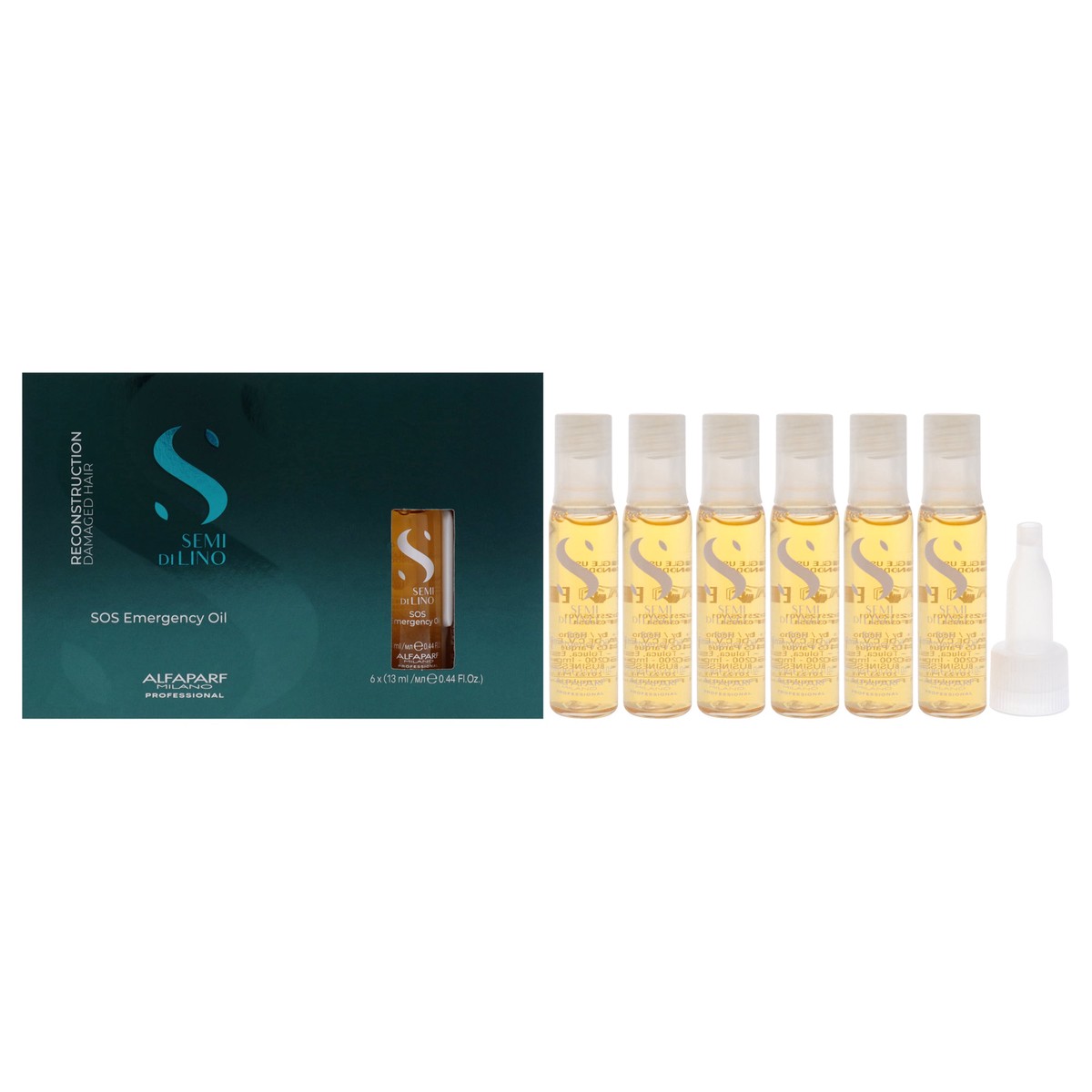 Alfaparf Milano Semi Di Lino Reconstruction SOS Emergency Oil by Alfaparf Milano for Unisex - 6 x 044 oz Oil