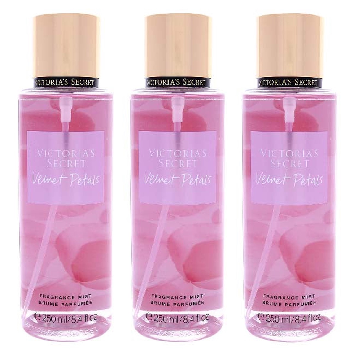Victorias Secret Velvet Petals by Victorias Secret for Women - 84 oz Fragrance Mist - Pack of 3