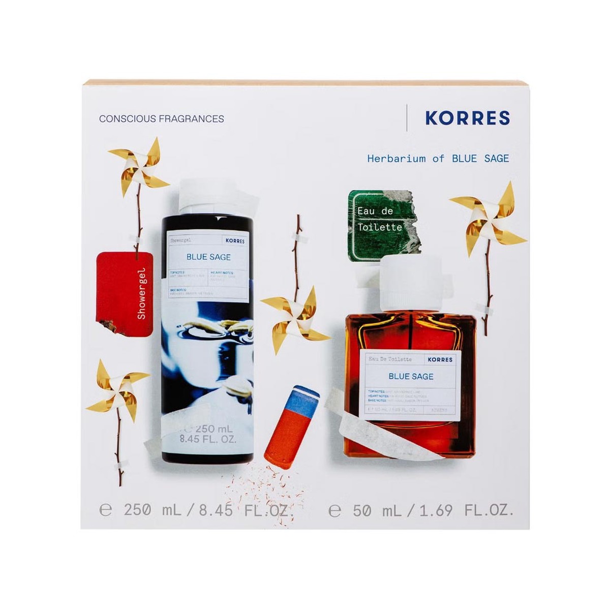 KORRES Set Blue Sage Edt 50ml and Shower Gel 250ml (worth 55)