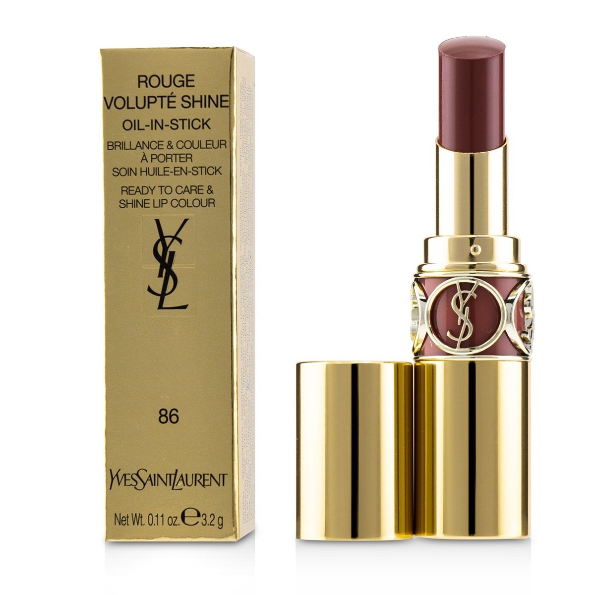 Yves Saint Laurent Rouge Volupte Shine - 86 Mauve Cuir 32g011oz