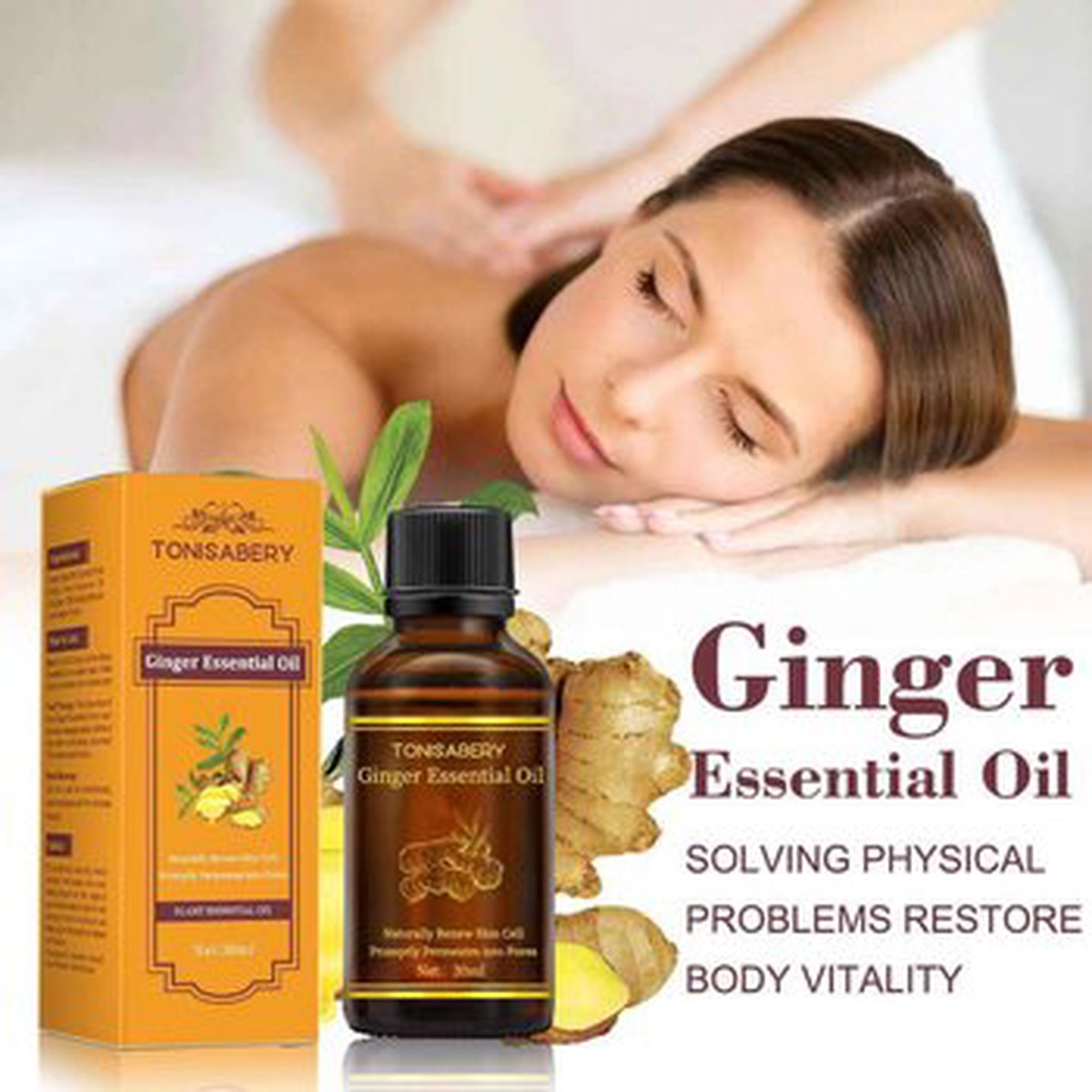 TONISABERY TONISABERY beauty skin care ginger body massage essential oil body scraping oil 30ml