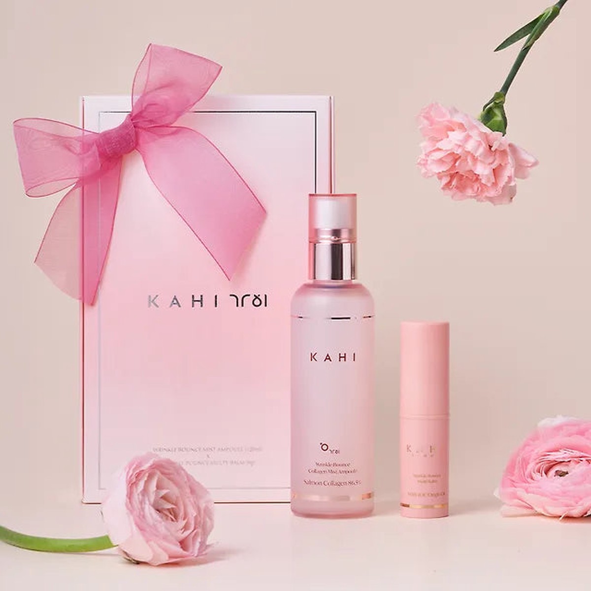 Gift Packaging KAHI Wrinkle Bounce Multi Balm 9g Mist Ampoule 120ml Set
