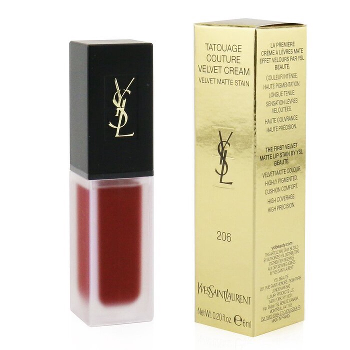 Yves Saint Laurent Tatouage Couture Velvet Cream Velvet Matte Stain - 206 Club Bordeaux 6ml02oz