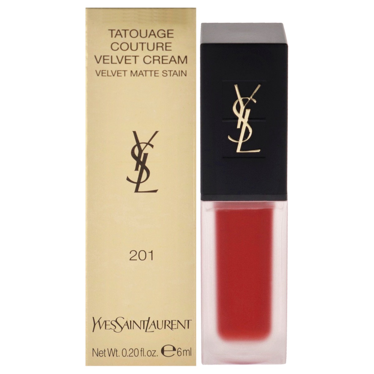 Yves Saint Laurent Tatouage Couture Velvet Matte Cream - 201 Rouge Tatouage by Yves Saint Laurent for Women - 02 oz Lipstick