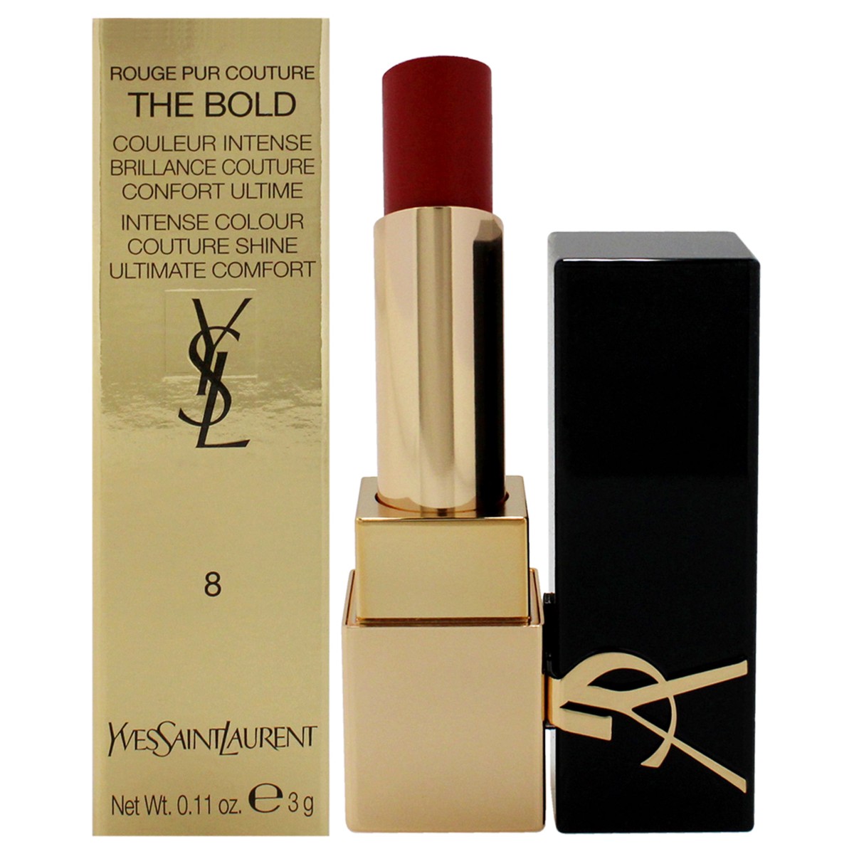 Yves Saint Laurent Rouge Pur Couture The Bold Lipstick - 08 Fearless Carnelian by Yves Saint Laurent for Women - 011 oz Lipstick