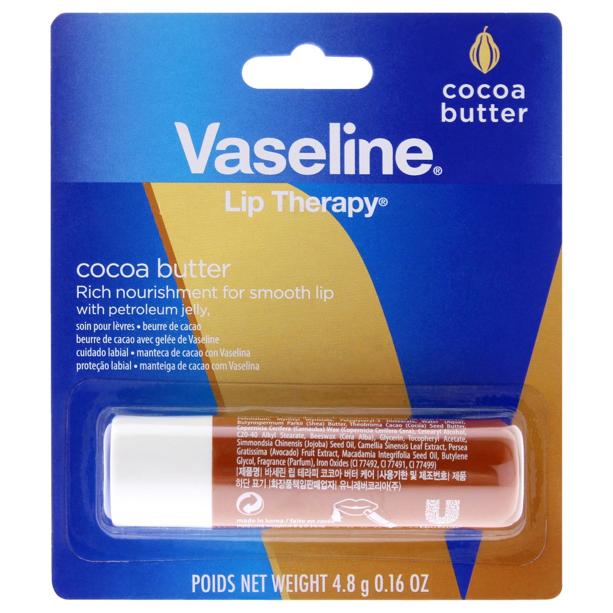 Vaseline Lip Therapy Petroleum Jelly - Cocoa by Vaseline for Women - 016 oz Lip Balm