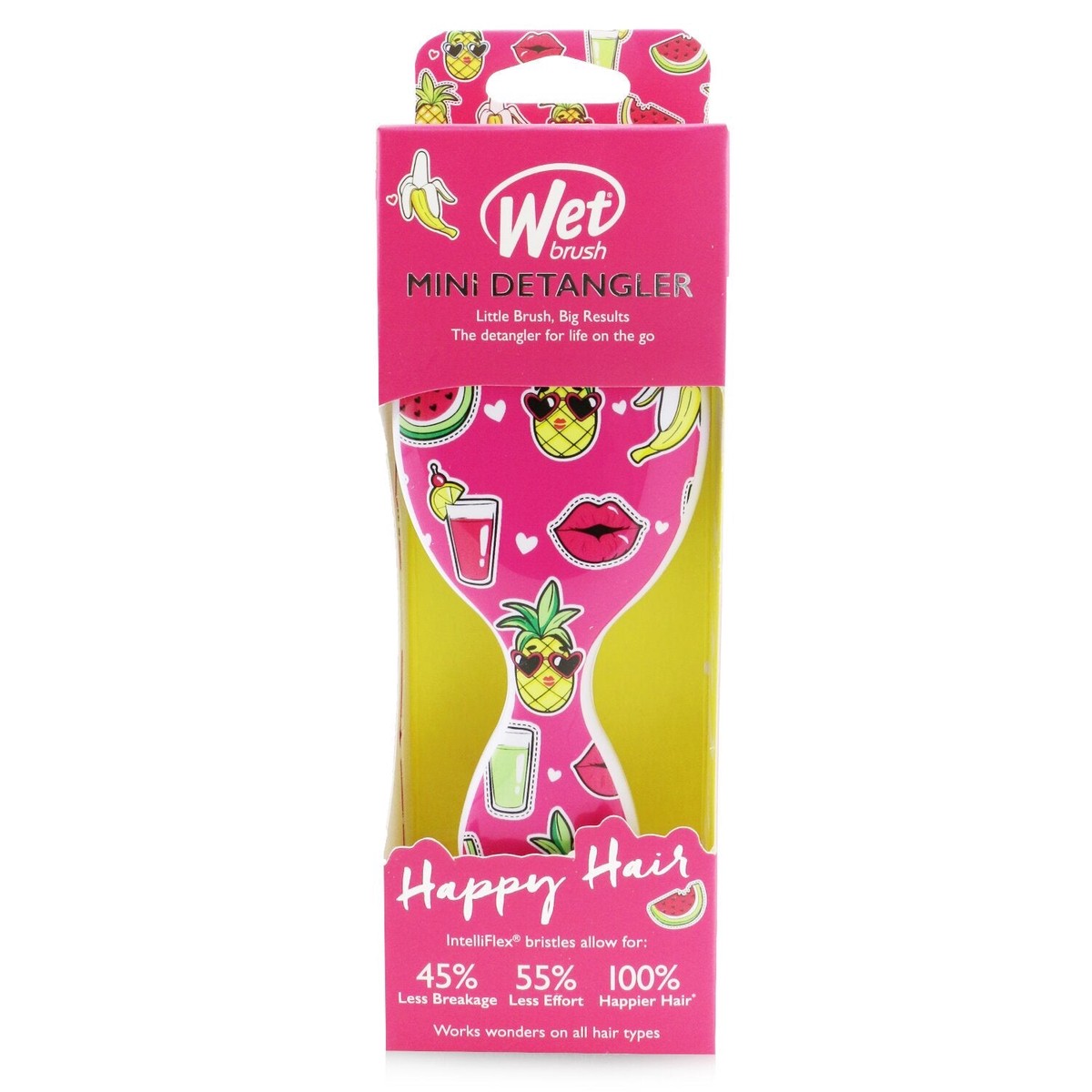 Wet Brush Mini Detangler Happy Hair - Smiley Pineapple 1pc