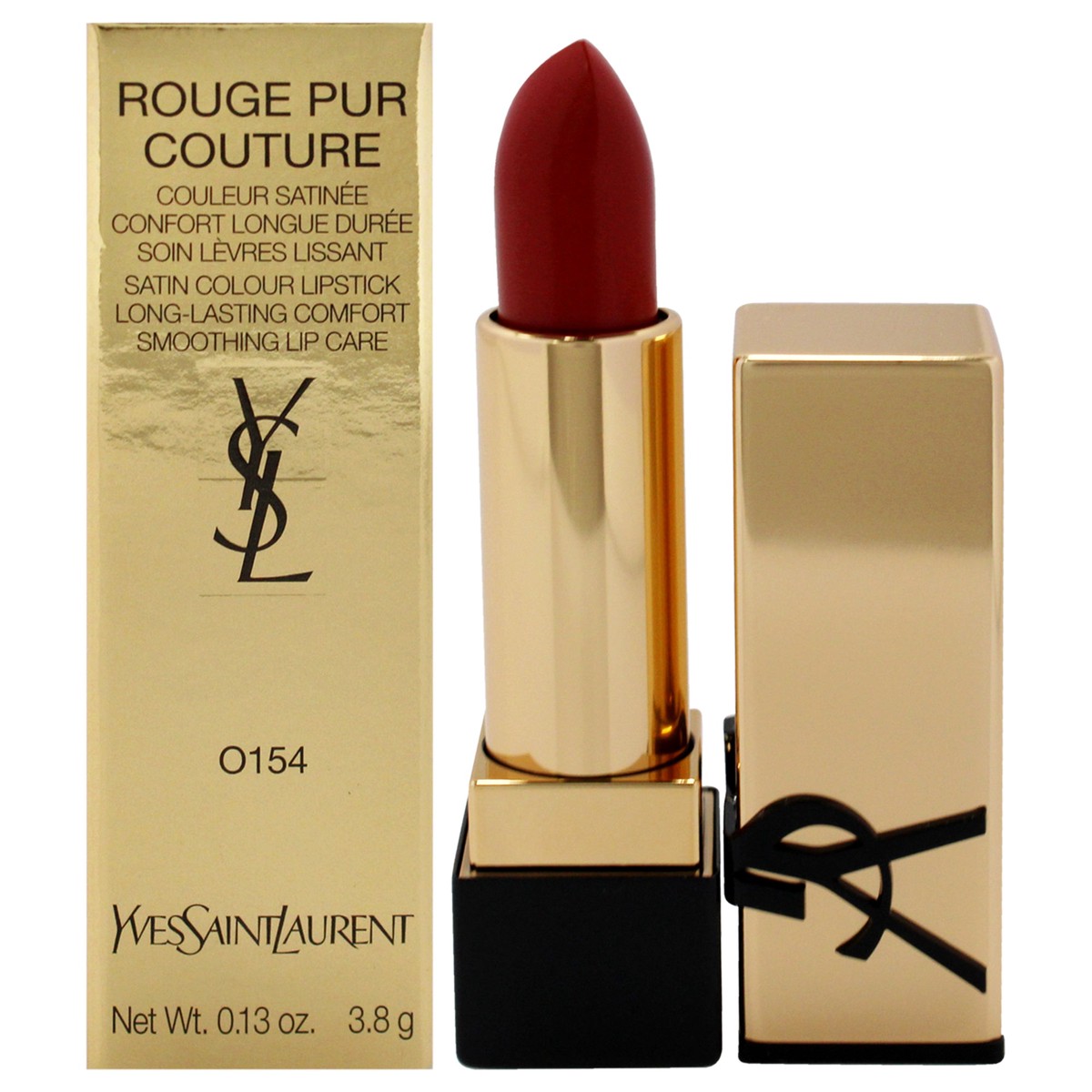 Yves Saint Laurent Rouge Pur Couture Satin Lipstick - O154 Orange Fatal by Yves Saint Laurent for Women - 013 oz Lipstick