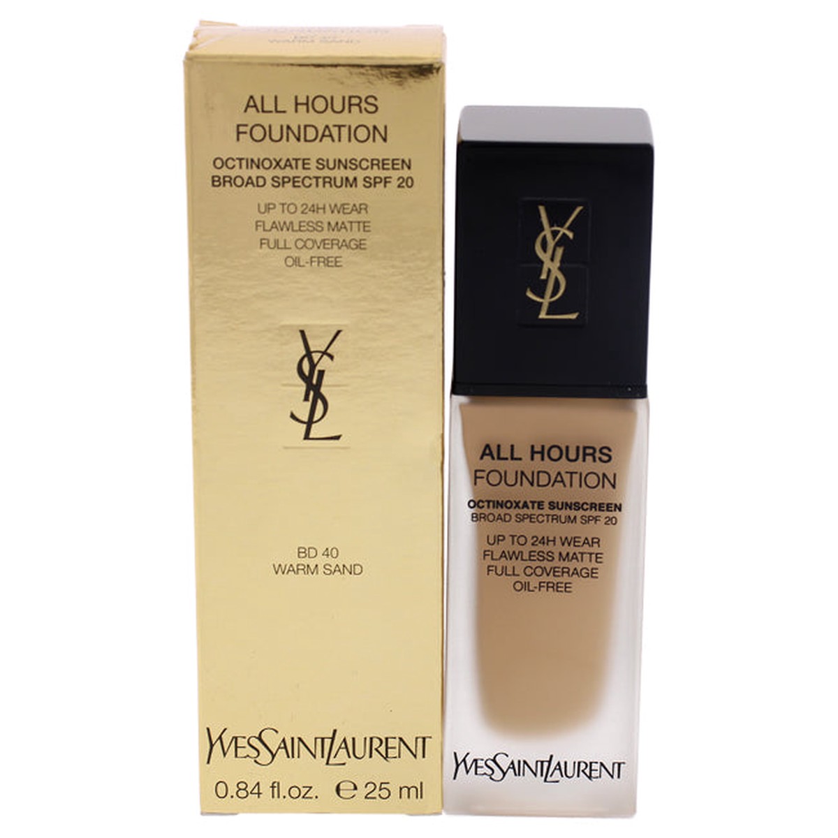 Yves Saint Laurent All Hours Foundation SPF 20 - BD40 Warm Sand by Yves Saint Laurent for Women - 084 oz Foundation