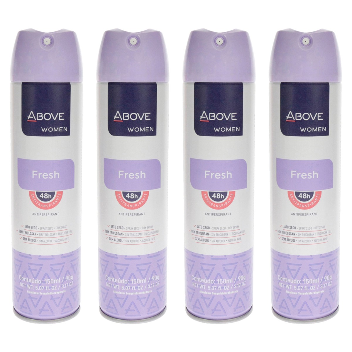 Above 48 Hours Antiperspirant Deodorant - Fresh by Above for Women - 317 oz Deodorant Spray - Pack of 4