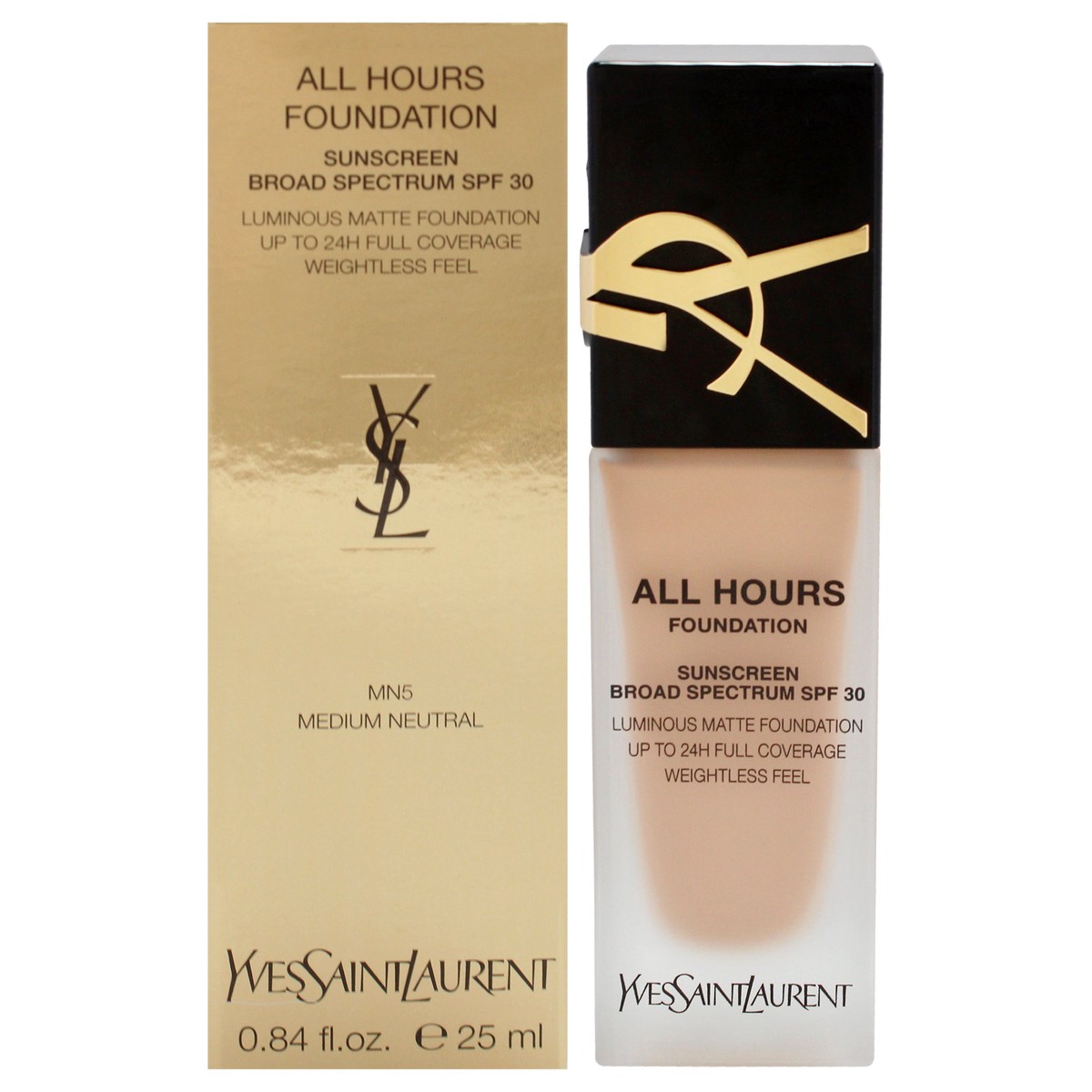 Yves Saint Laurent All hours Foundation SPF 30 - MN5 Medium Neutral by Yves Saint Laurent for Women - 084 oz Foundation