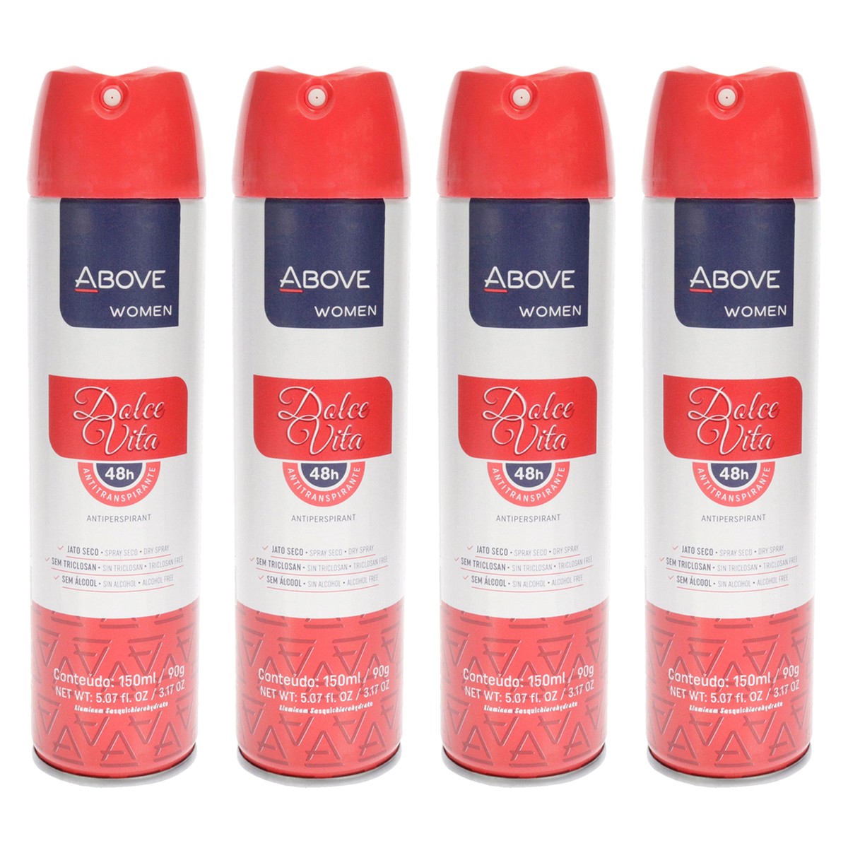 Above 48 Hours Antiperspirant Deodorant - Dolce Vita by Above for Women - 317 oz Deodorant Spray - Pack of 4