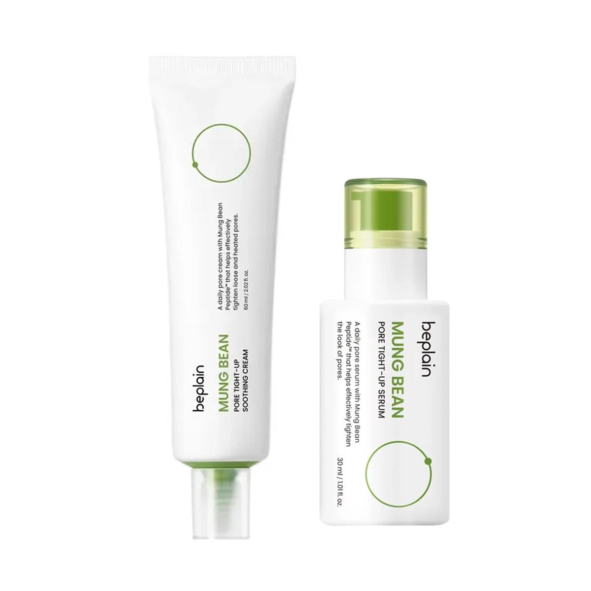 beplain Mung Bean Pore Tight-up Set (Serum 30ml Soothing Cream 60ml)