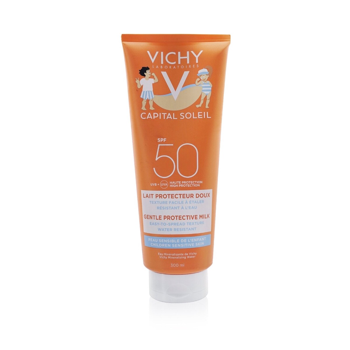 Vichy Capital Soleil Gentle Protective Milk SPF 50 - Children Sensitive Skin (Water Resistant - Face Body) 300ml101oz