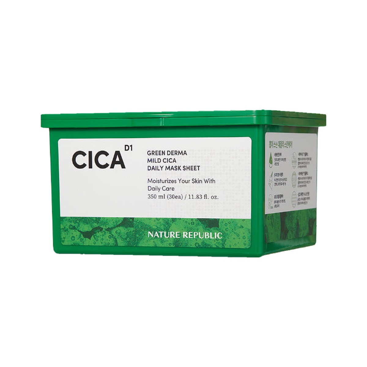 NATURE REPUBLIC Green Derma Mild Cica Daily Sheet Mask 350ml (30 Sheets)